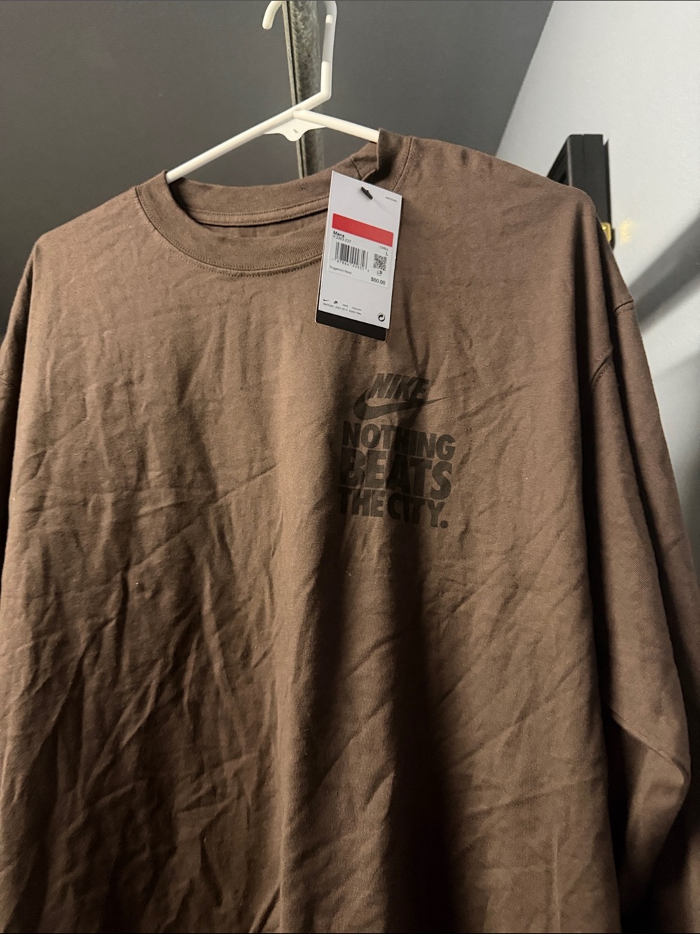 Nike Brown Long-Sleeve Graphic Tee